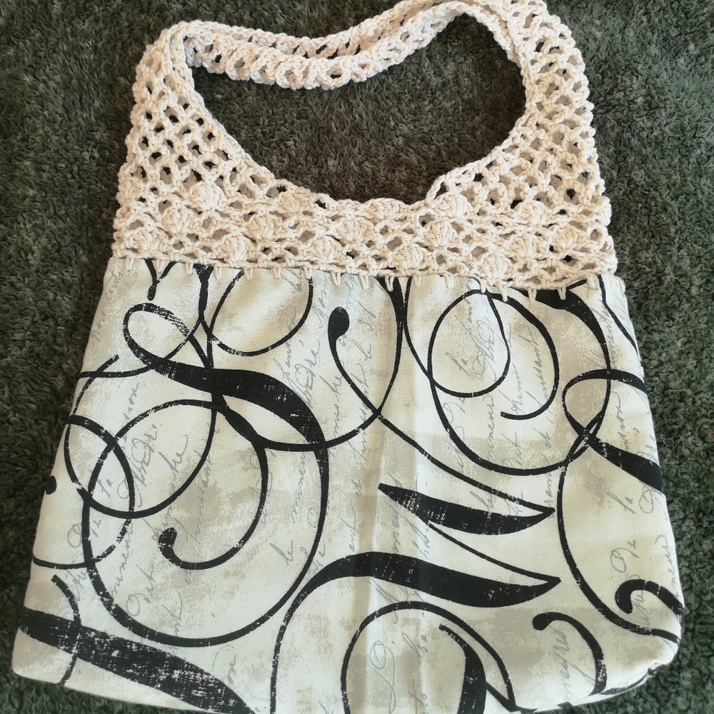 Handmade fabric multi purpose  crochet design bag